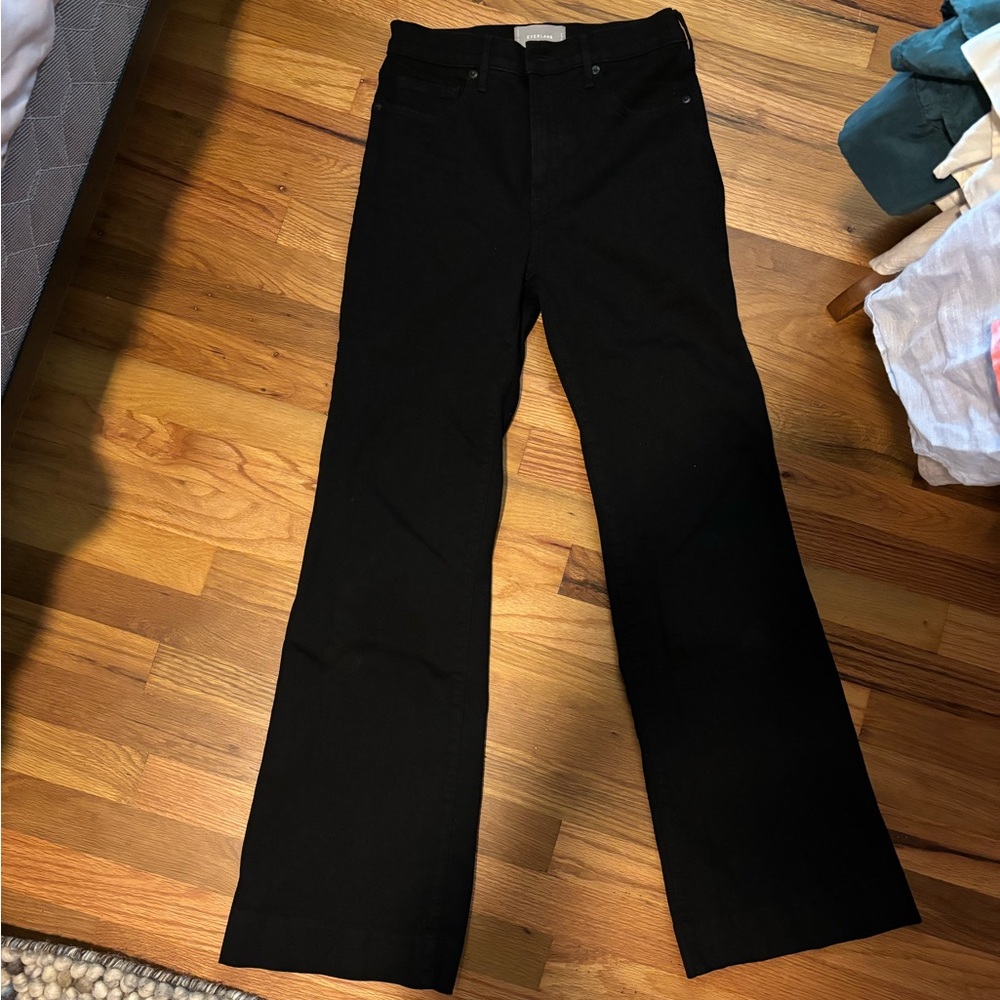 Everlane The High Rise Flare Jean Black